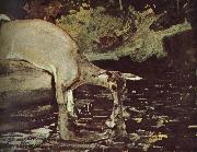 Winslow Homer Deer drink oil painting artist